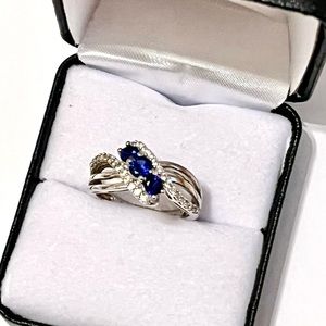 Pretty blue and silver ring